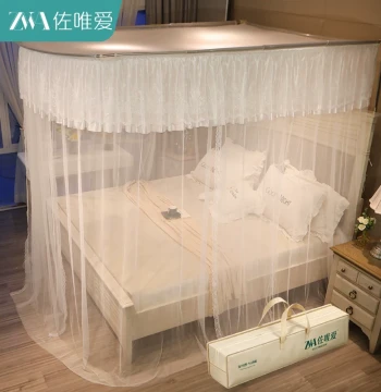 U-Shaped Telescopic Floor-Standing Mosquito Net for Home Bedroom, Premium Installation-Free Frame, 2026 New Full-Coverage Mosquito Bed Canopy