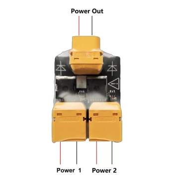 High-Current Dual Power Parallelizer, Automatic Dual Power Switcher for Drones and Electric Scooters, Battery Expander
