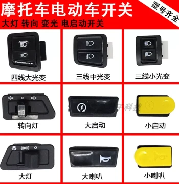 Electric Bike Turn Signal Switch, Dimmer Switch, Motorcycle Horn, Electric Start Switch, High/Low Beam Switch, Flasher, Headlight