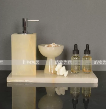 Yu Wu Wei Ju Modern Light Luxury Model Room Bathroom Jade Small Tray Bathroom Supplies Decorative Ornaments