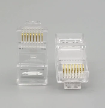 . Eight-Core Network RJ45 Crystal Head Computer Connector Cat5e Unshielded Network Cable 8P8C