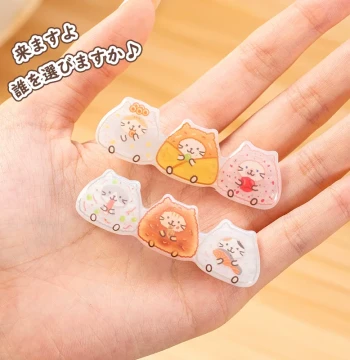 [Kitten Rice Ball Hair Clip] HAPiNS Acrylic Bangs Side Clip Cute Hair Clip Seasonal Side Barrette for Women Cat Design