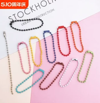 Metal Colored Ball Chain Pendant, Chain Accessories DIY Tag Chain, Ball Bead Chain Keychain, Guka Chain Hanging Chain