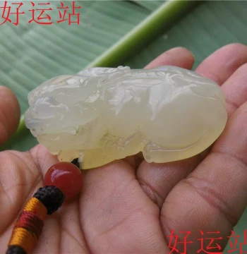 Promotion New Arrival Huanglong Jade Ice-Seed Material Pixiu Hand Piece Yellow Wax Stone Handheld Plaything Jade Handcrafted Fashion