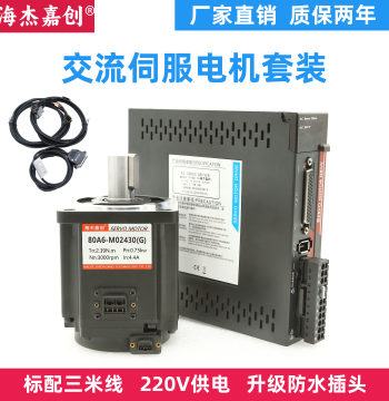 Servo Motor Kit AC 220V Controller 60 80 100W 400W 750W Spindle PLC Reducer