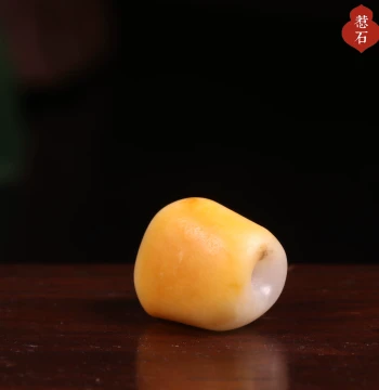 3.2g Xinjiang Hetian Jade Seed Material with Yellow Qin Lezi Barrel Beads, Jade Cong Bracelet Accent Beads, Pendant Charms - Suzhou Craftsmanship