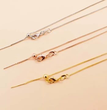 DIY Accessories 925 Silver-Plated Silicone Adjustable Bead with Pin Adjustable Box Chain Road-to-Road Chain Pearl Accessories for Women