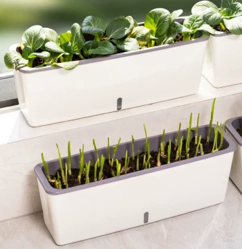Rectangular Narrow Flower Pot Balcony Vegetable Planting Long Strip Vegetable Growing Special Box Windowsill Strawberry Planter Lazy Person Gadget
