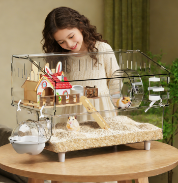 Hamster Cage Super Large Luxury Villa Acrylic Transparent Box Golden Bear Large Space Special Anti-Escape Big House