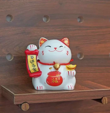 Small Lucky Cat Figurine - Creative Ceramic Gift for Home Decor, Cute Piggy Bank for Living Room, Shop Opening, and Fortune