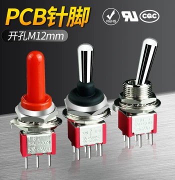 Toggle Switch PCB Pins 12mm Taiwan-Made shT80 Toggle Switch 2-Position 3-Position Maintained Self-Resetting Rocker Arm