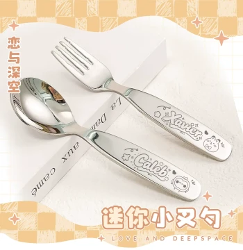 Love and Deepspace Fan Merchandise: Shen Xinghui, Qin Che, Xia Yizhou, Li Shen, Qi Yu - Mini Spoon and Fork Dining Set