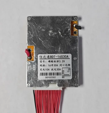 Disassembled 16S 48V 30A LiFePO4 Battery Protection Board with Common Port Balancing for E-bike Lithium Batteries