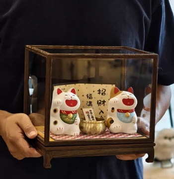 Japanese Style Ceramic Lucky Cat High-End Ornament Home Wealth-Attracting Decoration Birthday Shop Opening Gift Front Desk Lucky Cat