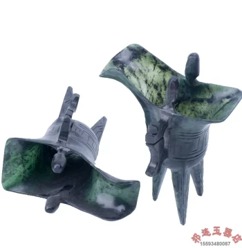 Authentic Jiuquan Luminous Cup - Dunhuang Specialty, Natural Black Jade Magnetic Antique-Style Wine Goblet