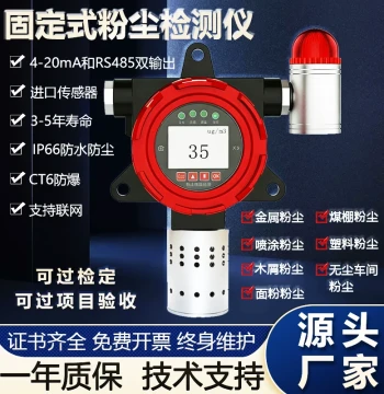 Dust Concentration Detector - Industrial Fixed PM2.5 Particulate Matter Monitoring Alarm for Workshops and Feed Mills