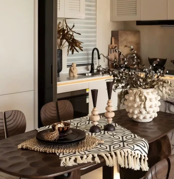 Vintage Light Luxury Dining Table Atmosphere Setup Display Showroom Restaurant Candle Holder Vase Storage Tray Soft Furnishing Coordination