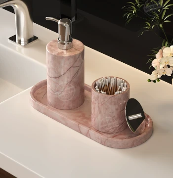 New House Toiletry Set Four-Piece Rinse Cup Toothbrush Holder Marble Soap Dispenser Washbasin Tray Set
