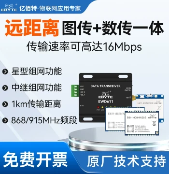 Integrated Data/Image Transmission Module 868/915MHz Wireless Serial Transparent Transmission Multi-Transmitter One-Receiver Star Network for Drones
