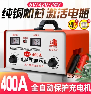 Pure Copper Automotive Battery Charger 6V/12V/24V Fully Automatic Smart Protection Fast Pulse Battery Charger