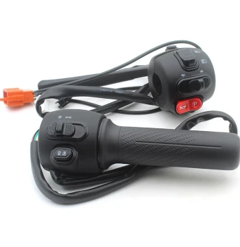 Left Handlebar Assembly with Throttle Grip and Drum Brake Switch for Aima Electric Scooter Model Ali
