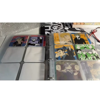 Coaster Storage Album with Self-Sealing Bags, 9-Grid Card Pages for Blind Box Cards, Pop Mart Hirono Large Cards, and Figures