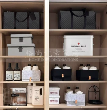 Model Room Storage Bins for Utility Rooms, Laundry Room Soft Furnishing Display, Detergent Organizer Set with Decorative Accessories