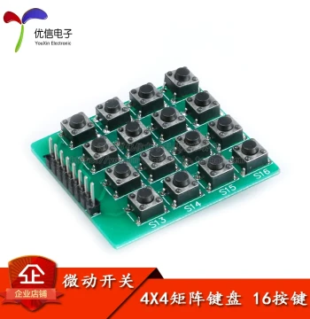 [Youxin Electronics] Micro Switch 4x4 Matrix Keyboard 16 Keys MCU Expansion Keyboard Module