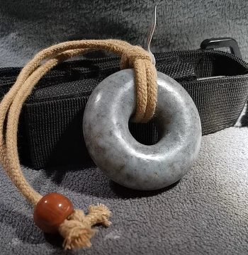 Xinjiang Hetian Jade Seed Material Blue-and-White Jade Antique Old Luster Ancient Charm Peace Jade Ring 55-19×19mm 3005