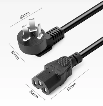 Household Pure Copper Power Cord Dedicated for Rice Cookers Electric Woks Pressure Cookers Universal 3-Hole Grooved Power Connection Cable