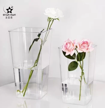 Meteor Shower Acrylic Transparent Flower Awakening Bucket Deep Water Large Size Fresh Flower Bouquet Flower Care Bucket Florist Shop Special Home Use