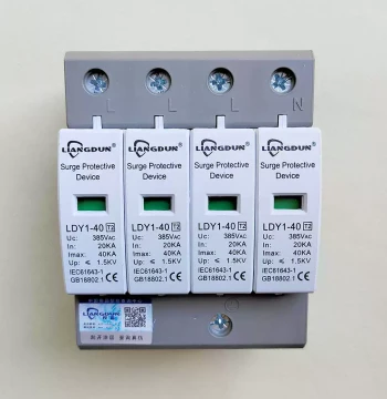Liangdun 4P Surge Protector 40KA Lightning Arrester 20KA Three-Phase Server Room 60KA 80KA LDYI-40 100K