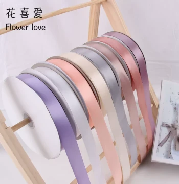 Trending Bouquet Polyester Ribbon 91m Solid Color High-Quality Wrapping Satin Ribbon for Fresh Flowers, Gift Packaging, and Bows