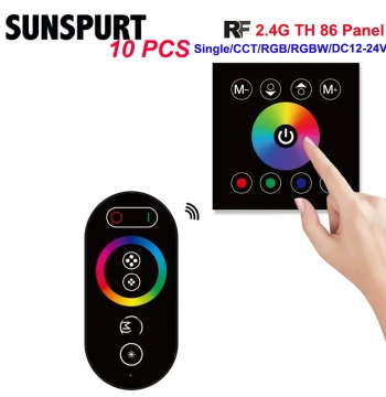 LED Touch Panel Controller 12v24V86 Type Color Mixer Wireless Seven-Color RGB Strip Dimmer Switch Hot Sale
