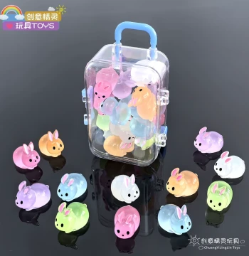 Cute Cartoon Rabbit Luminous Small Toy Creative Resin First Accessory Ornament Stall Sale Kindergarten Gift