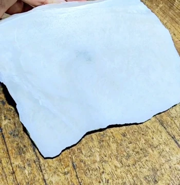 Hetian Jade Mountain Material, Slab Cut, 777.5g, White Base Color, Fine Texture, Clean Flesh
