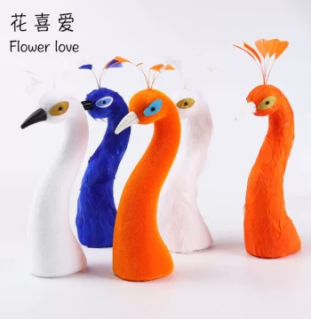 Huaxiai Artificial Peacock Head Model Floristry Wedding Car Decoration Accessory Viral Grand Opening Flower Basket Mold Auspicious Celebration