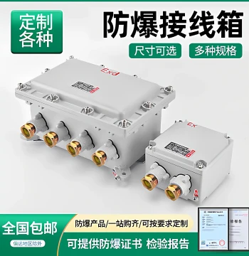 Explosion-Proof Junction Box Distribution Cabinet Empty Box Instrument Terminal Secondary Socket Control Cabinet Aluminum Alloy Maintenance Increased Safety BJX