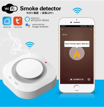 WiFi Wireless Smoke Alarm Home Remote Smart Smoke Detector EN14604 Certified