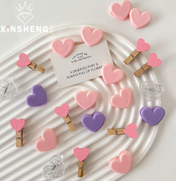 Xinsheng Cream-Style Heart Clip Fresh Flower Bouquet Atmosphere Florist Matching Materials Handmade DIY Floral Gift Supplies