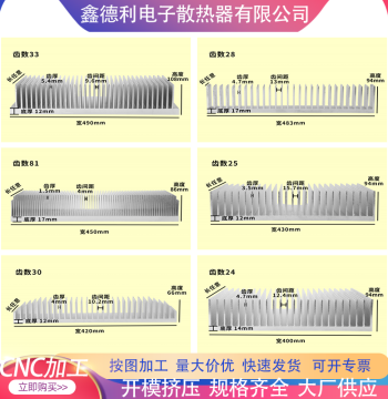 Motherboard Heat Sink Aluminum Profile Electronic Radiator High-Density Fins 300mm+ High Power Fin Aluminum Alloy Processing