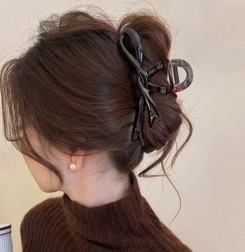 Minimalist Ribbon Bow Large Hair Claw Clip for Women 2026 New Premium Style Back-of-Head Shark Clip Hair Accessory