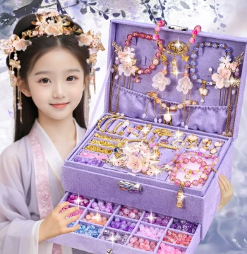 Children's Day Chinese Style Beading Toy Girl DIY Handmade Beads Ancient Style Gift Box 10th Birthday Gift 8