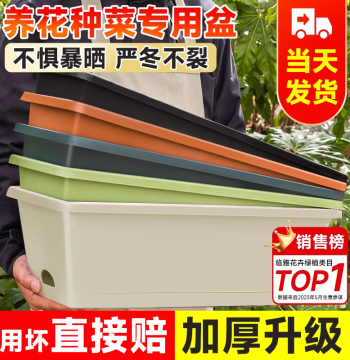 Plastic Flower Pot Home Balcony Vegetable Growing Planter Vegetable Planting Artifact Strawberry Pot Special Box Rectangular Long Trough