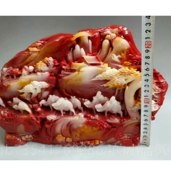 Authentic Fang Jingshou Hao Mountain Stone Stone Carving Ornament Landscape Style Raw Stone Art Gift Decoration Unique Dushan Jade Large