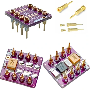 Dual Op-Amp Base SMD to DIP Socket Gold Plated PCB Capacitor Decoupling DIY Upgrade Op-Amp Conversion Board