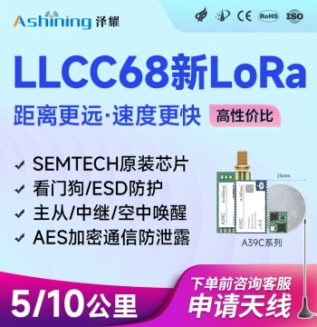 New LoRa433 Wireless Serial Transceiver Repeater Module Transparent Transmission UART Communication LLCC68 Replace SX1278 Data Transmission
