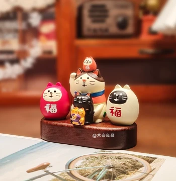 Japanese Stacking Lucky Cat Series Car Interesting Cartoon Cute Luck Mascot Desktop Ornament Gift