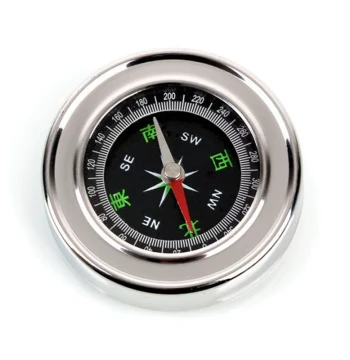 Outdoor Portable Stainless Steel Compass with Night Light, Waterproof, Multi-Function Professional Vehicle-Mounted Compass