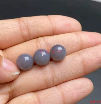 Premium Hetian Jade Smoky Purple Single Bead Loose Beads High-Quality DIY Loose Bead Jewelry Accessories Round Beads